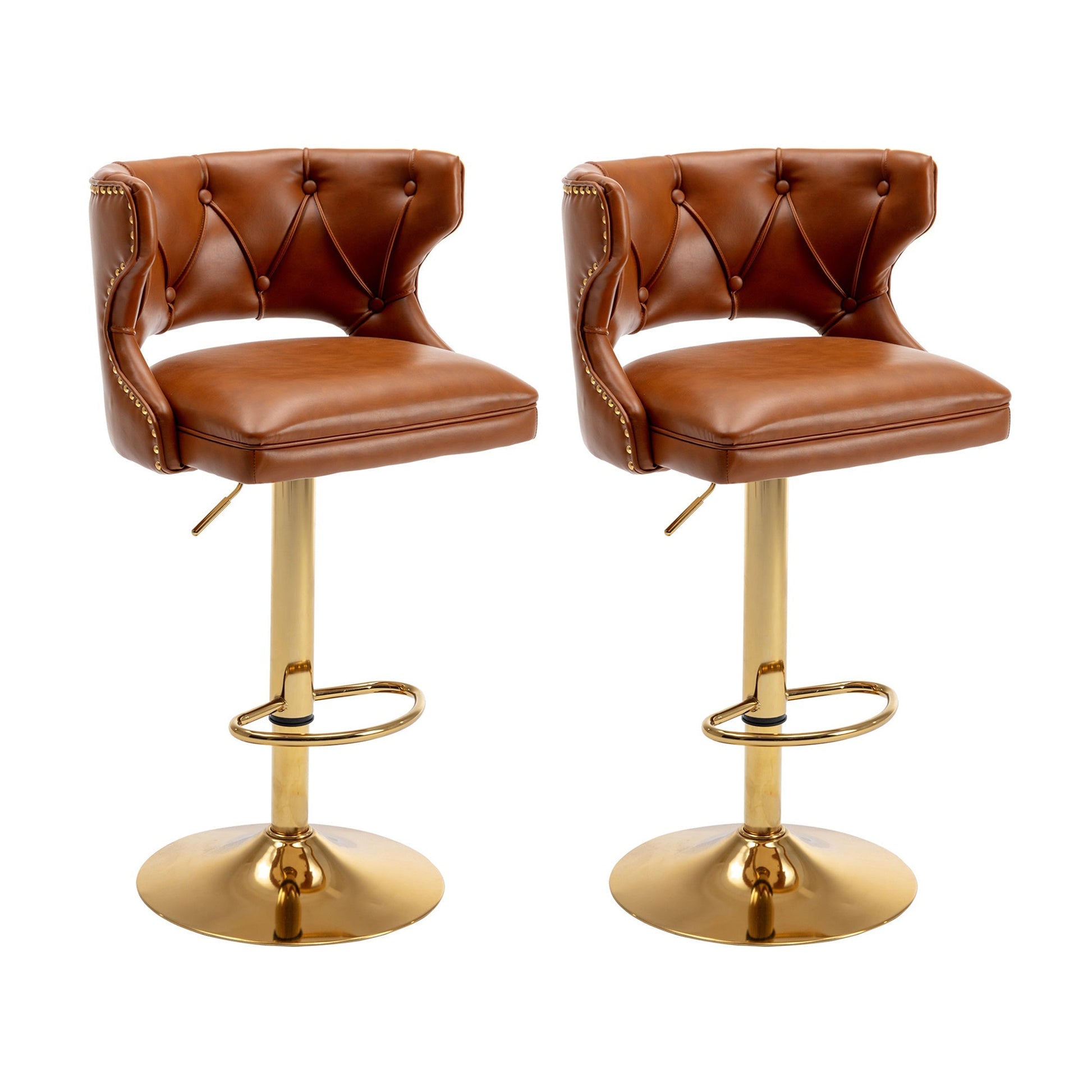 Set of 2 Modern Fashionable Velvet Bar Stools-10