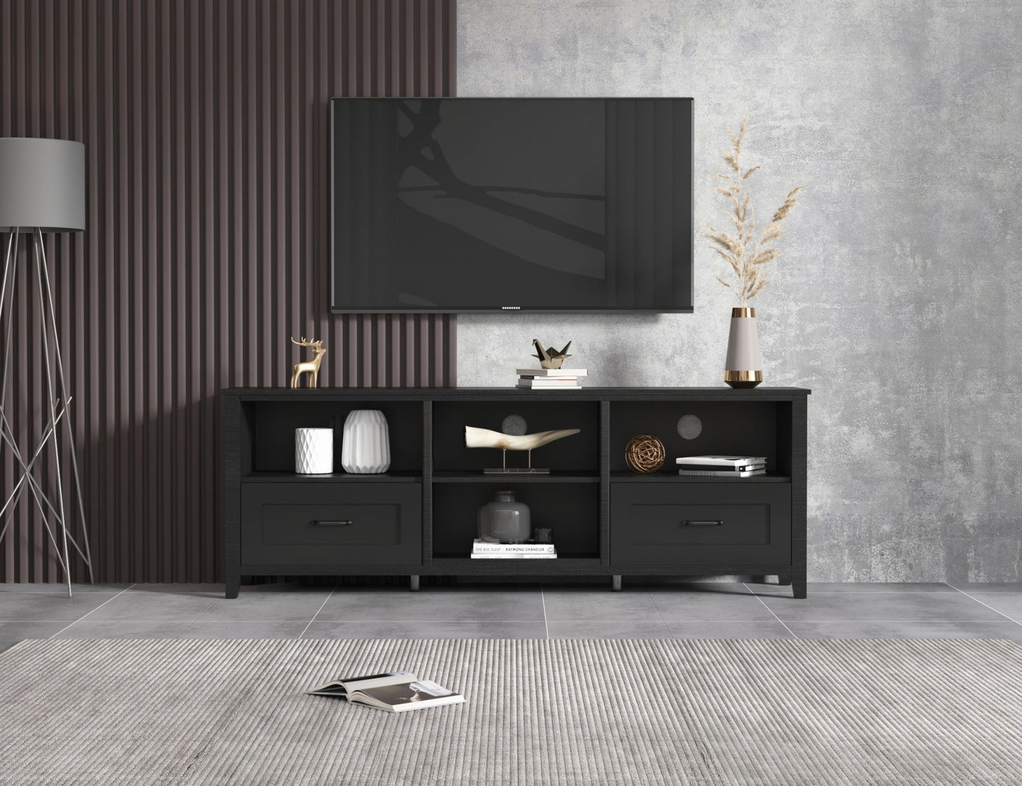 Black TV Stand for Living Room and Bedroom-1