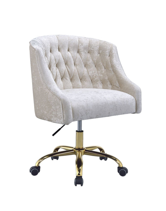 Levian Office Chair in Vintage Cream Velvet & Gold-0