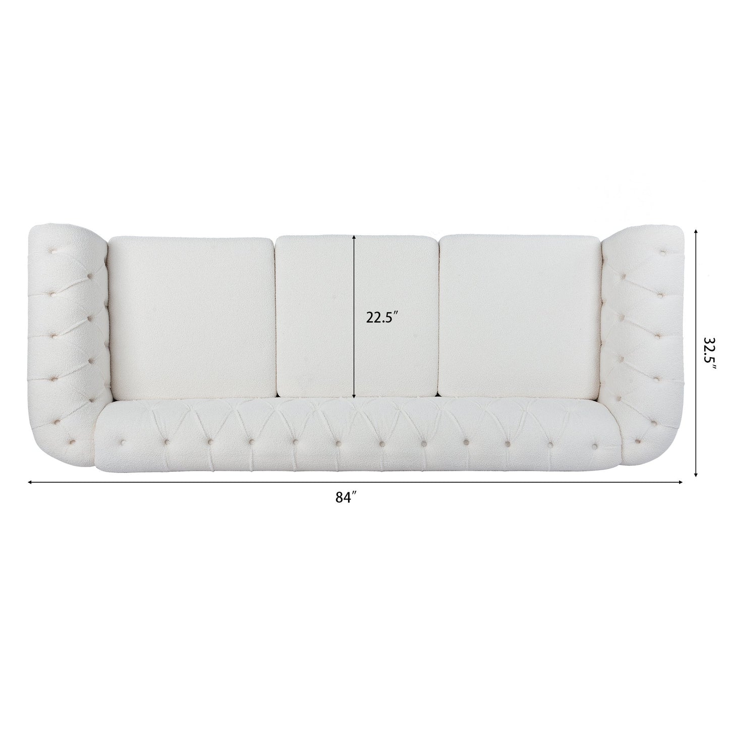 Rolled Arm Chesterfield 3 Seater Sofa-11