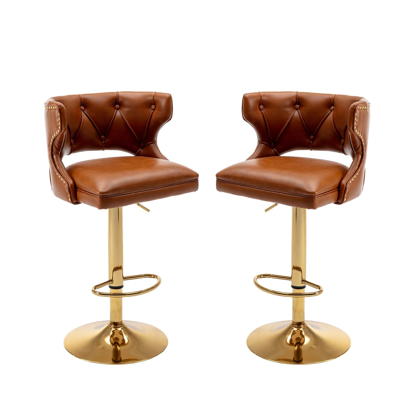 Set of 2 Modern Fashionable Velvet Bar Stools-0