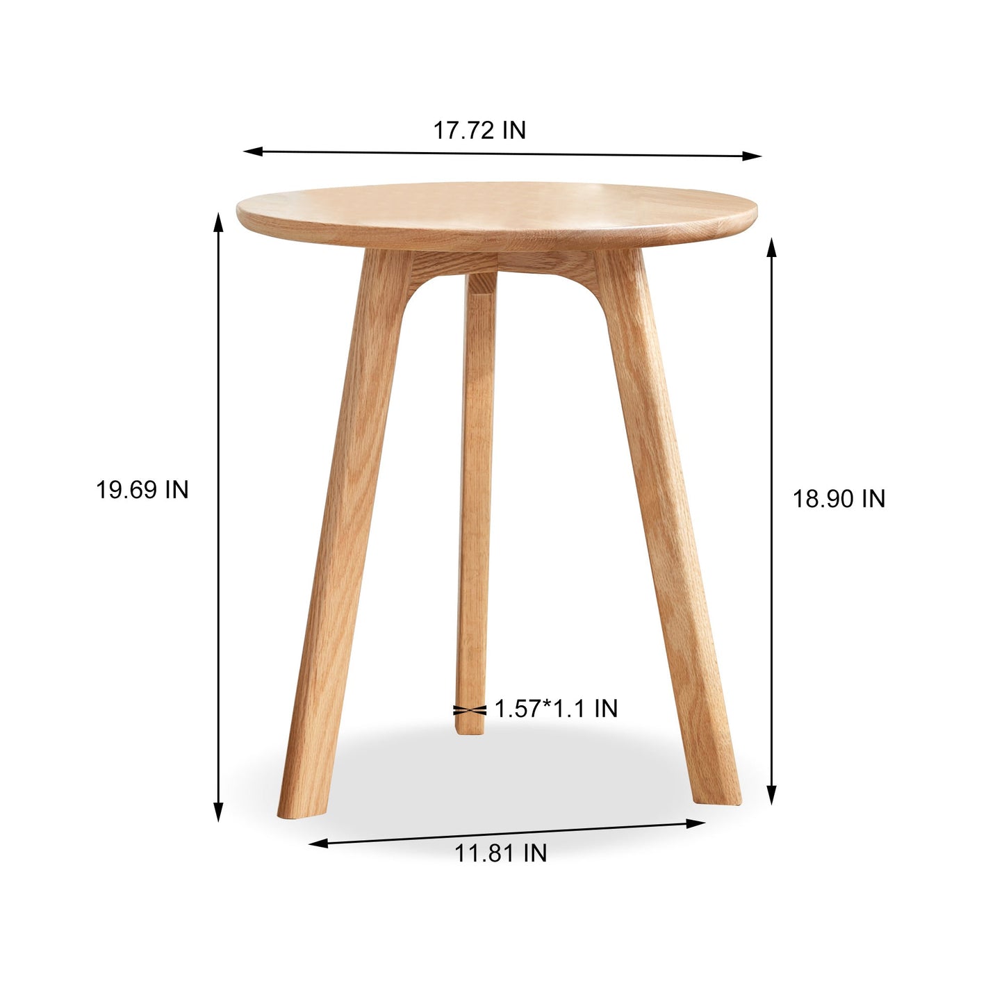 Solid Oak Wood Side Table-9