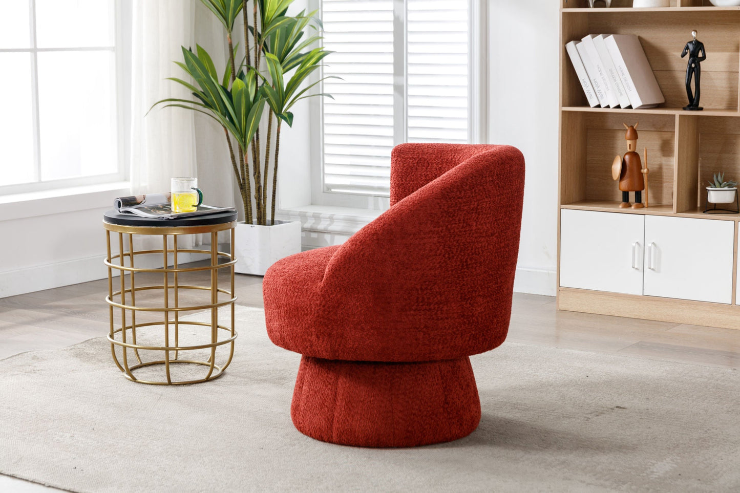 360 Degree Swivel Cuddle Barrel Accent Chairs-5