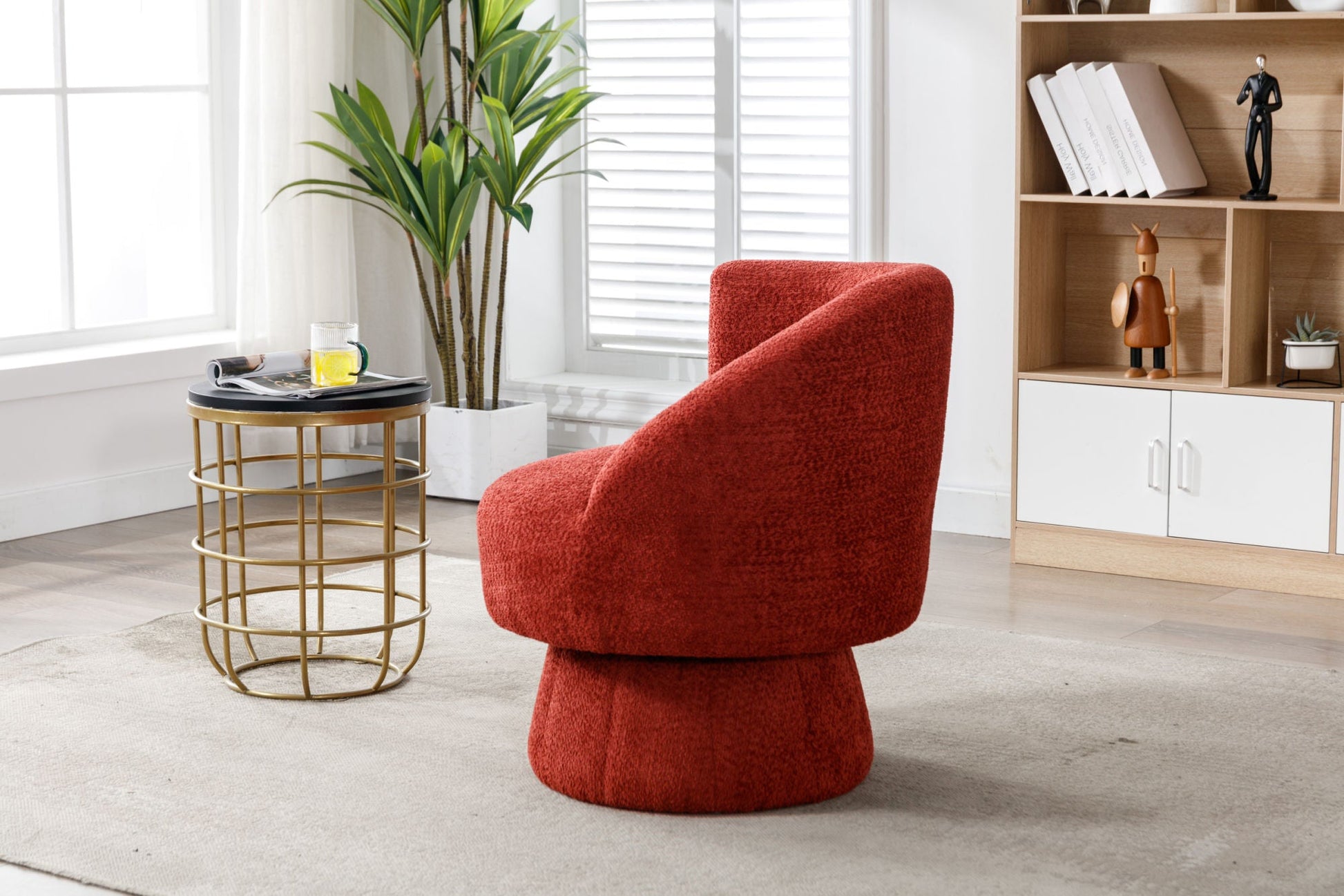 360 Degree Swivel Cuddle Barrel Accent Chairs-5