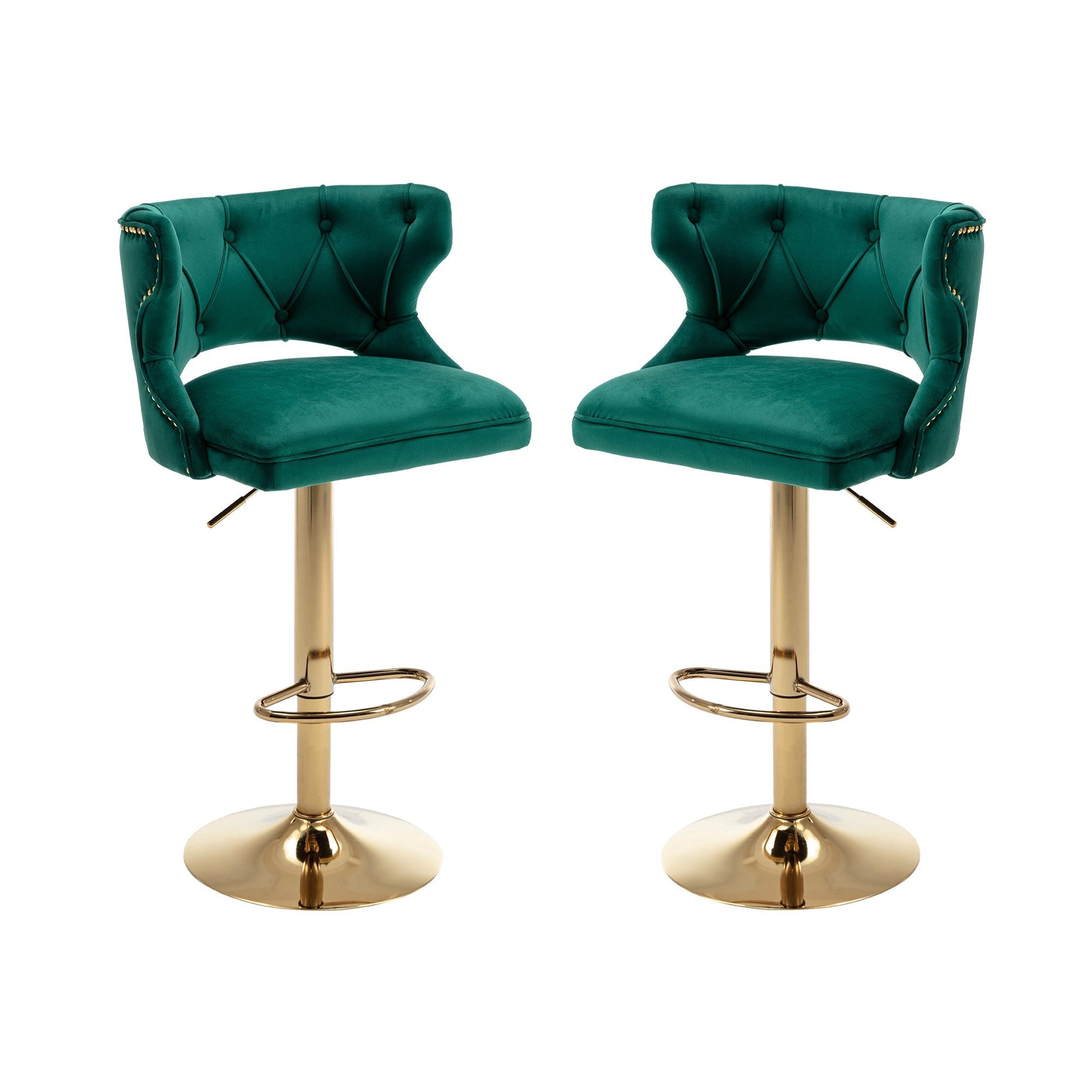 Set of 2 Modern Fashionable Velvet Bar Stools-12