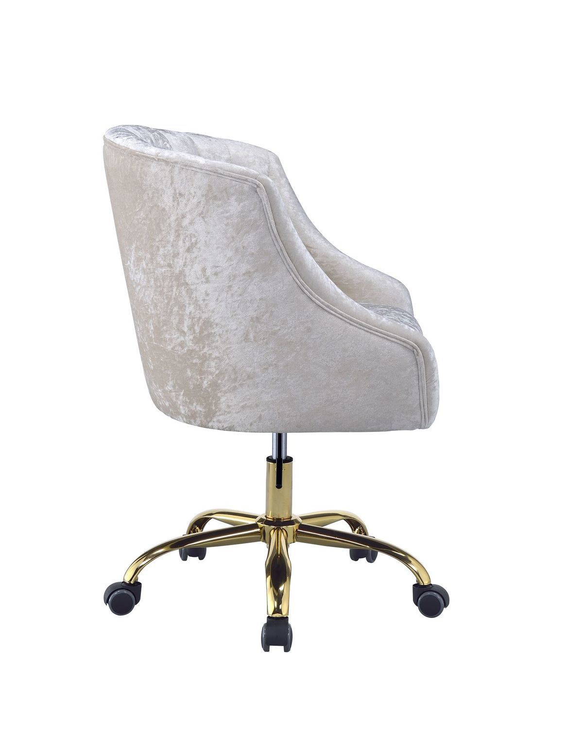 Levian Office Chair in Vintage Cream Velvet & Gold-3