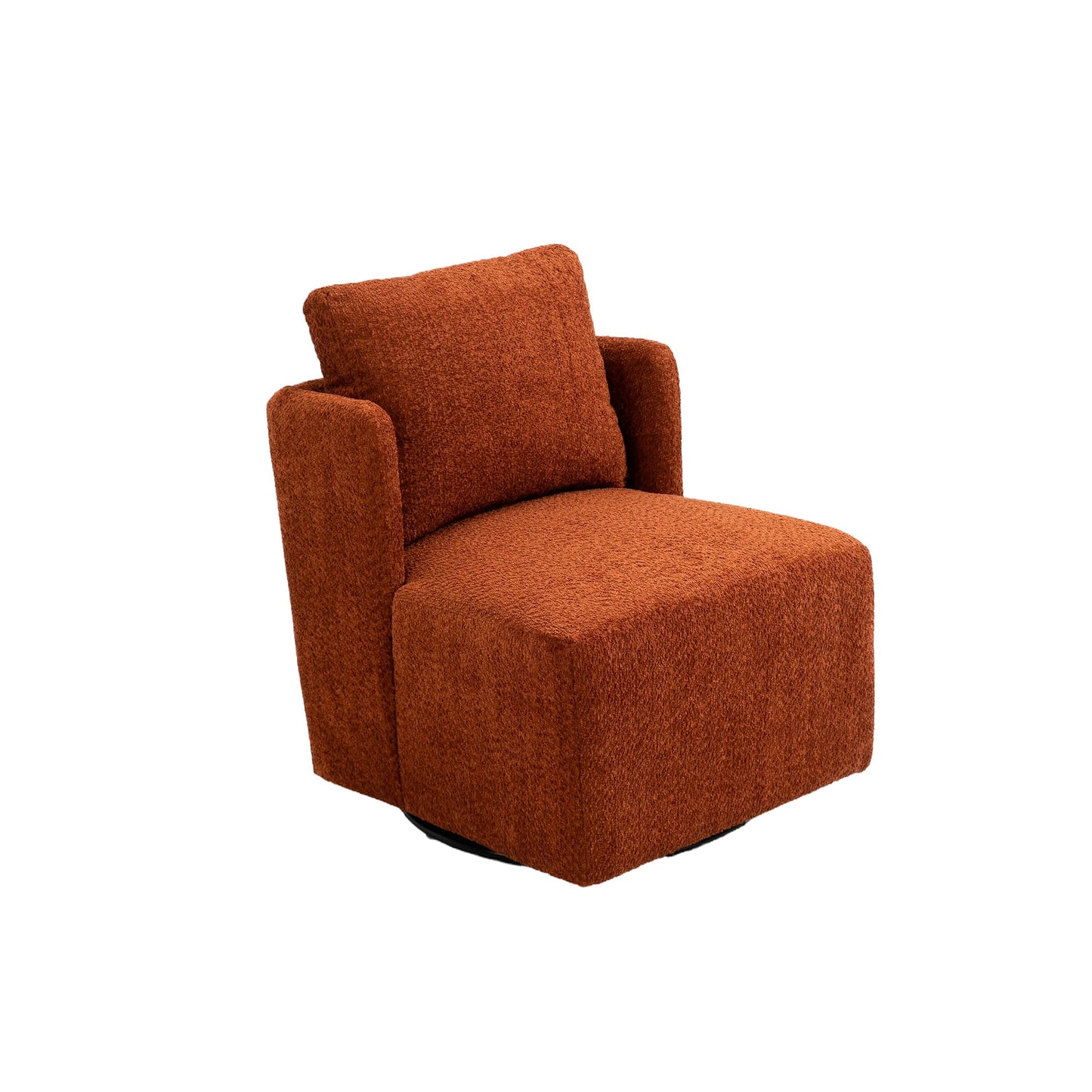 Swivel Barrel Chair, Comfy Round Accent Sofa Chair-10