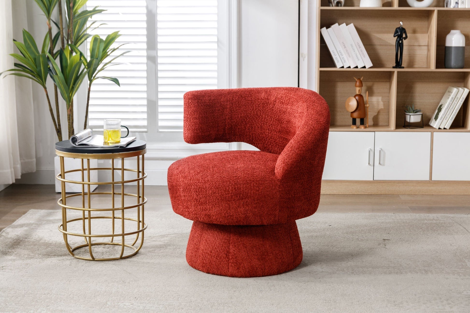 360 Degree Swivel Cuddle Barrel Accent Chairs-1