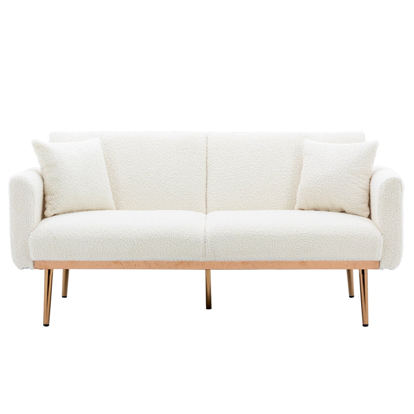 Velvet Accent loveseat sofa with metal feet-1