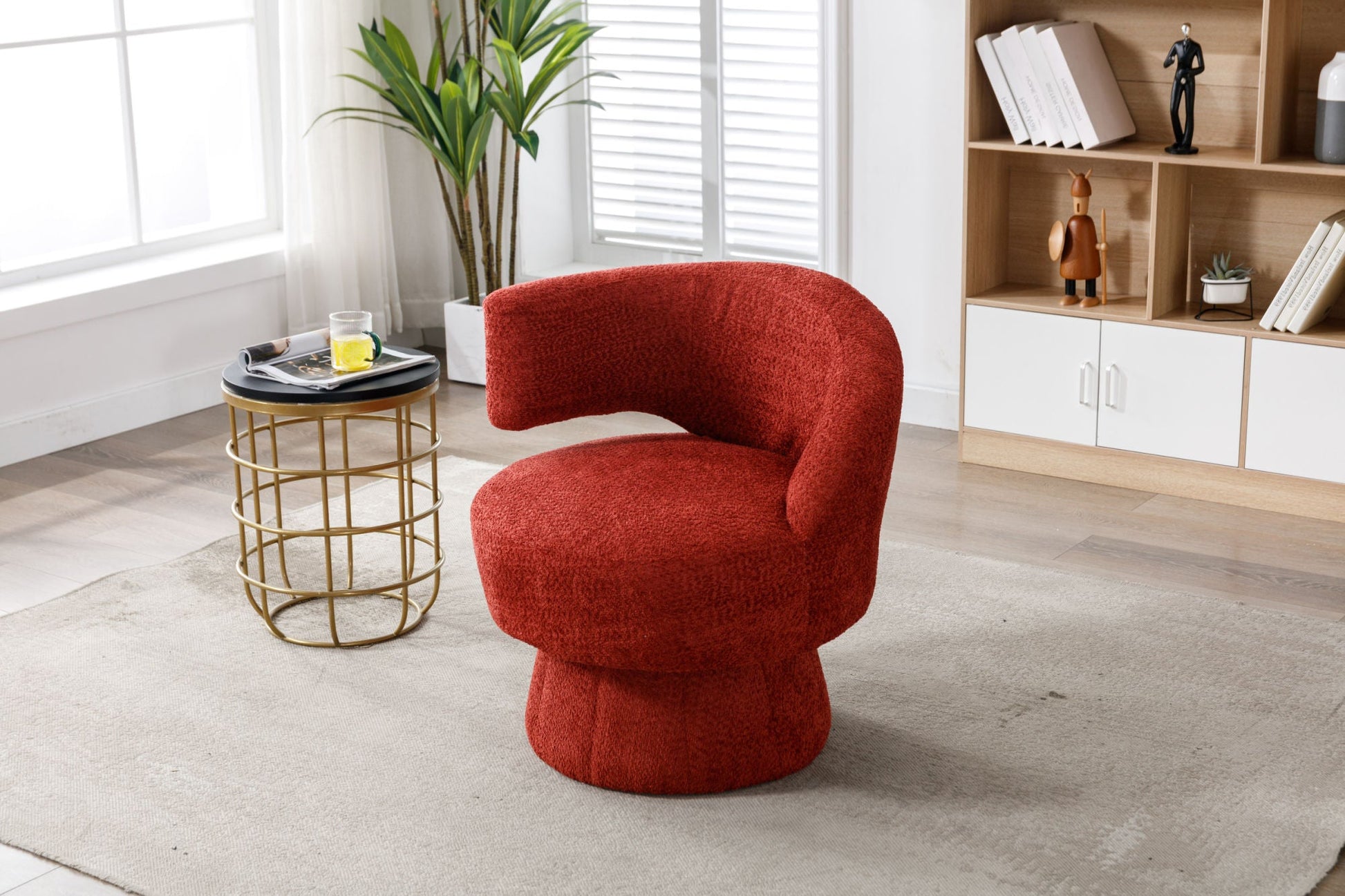 360 Degree Swivel Cuddle Barrel Accent Chairs-3