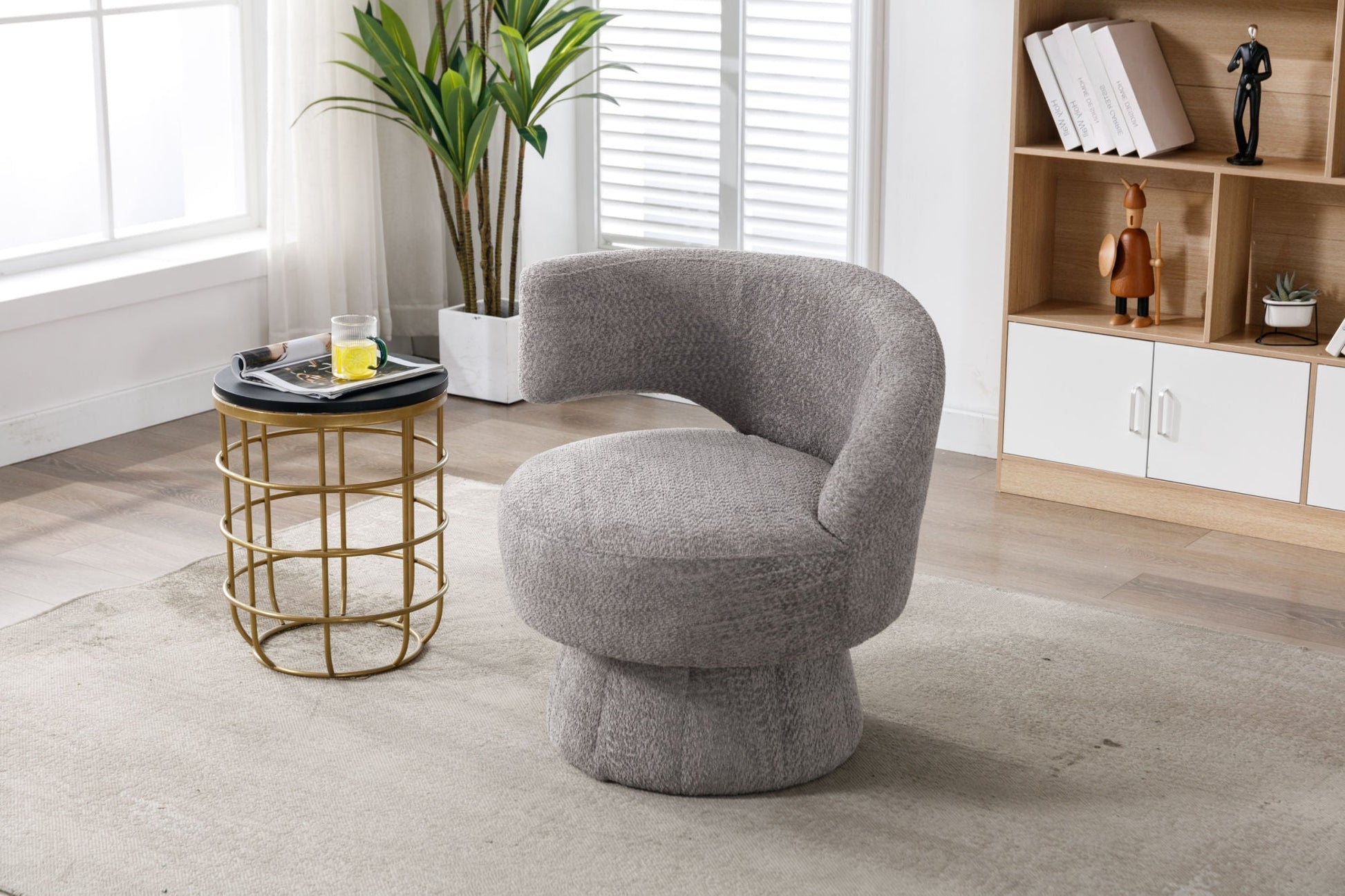 360 Degree Swivel Cuddle Barrel Accent Chairs-12