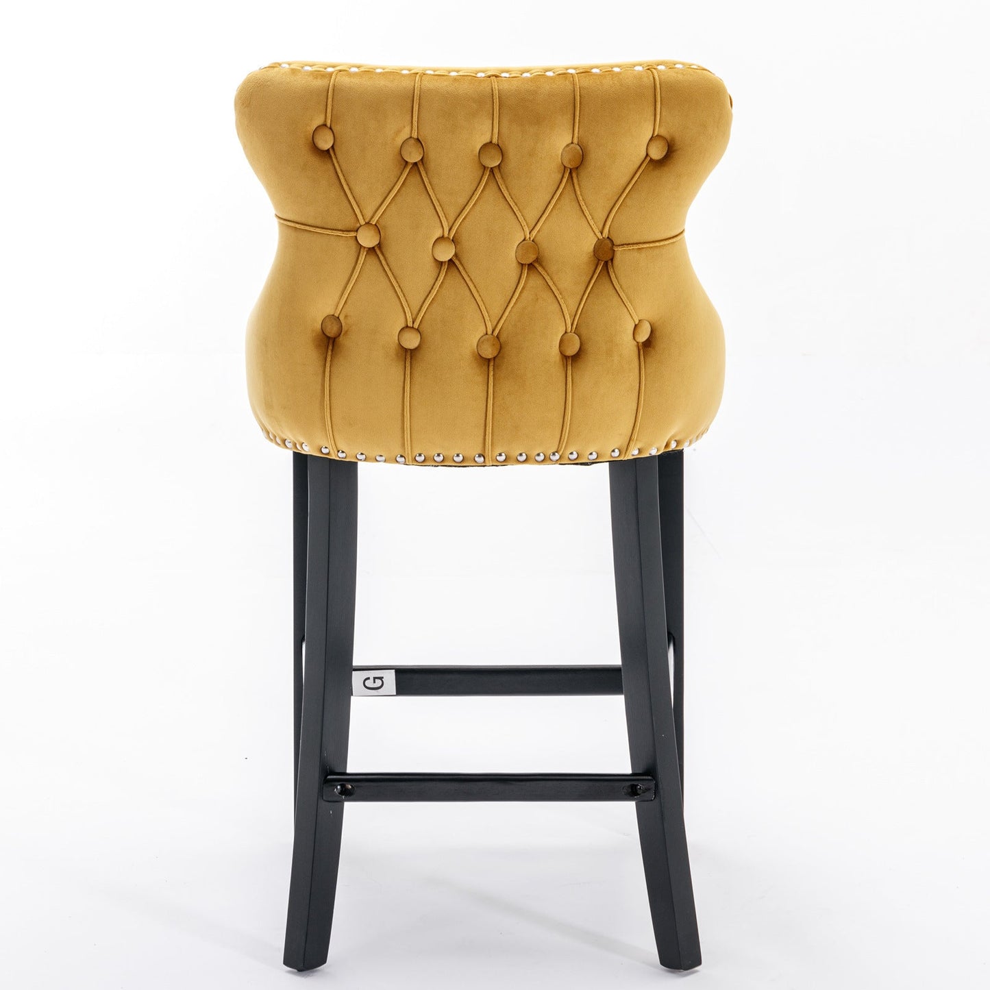 Yellow Velvet Barstool-12