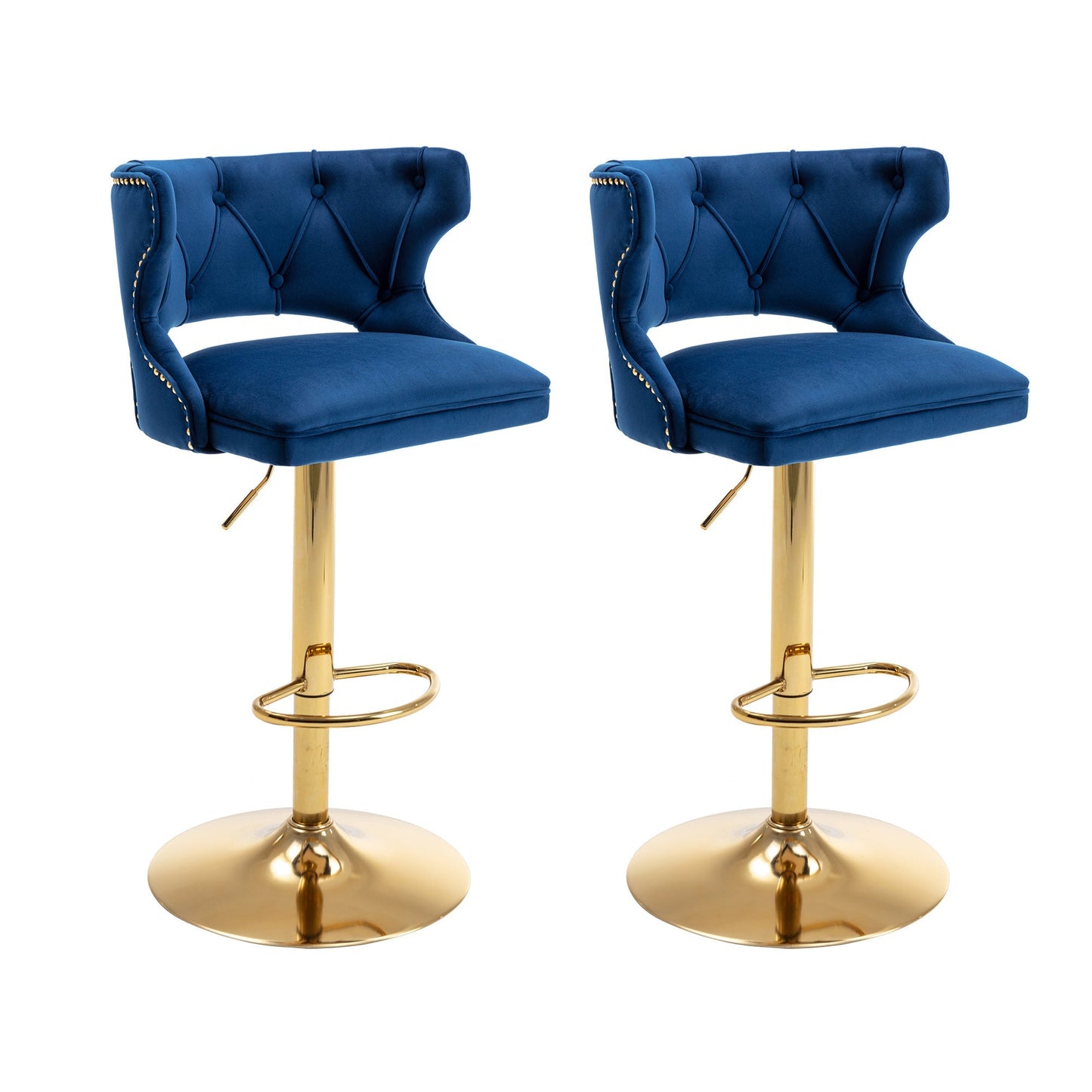 Set of 2 Modern Fashionable Velvet Bar Stools-12