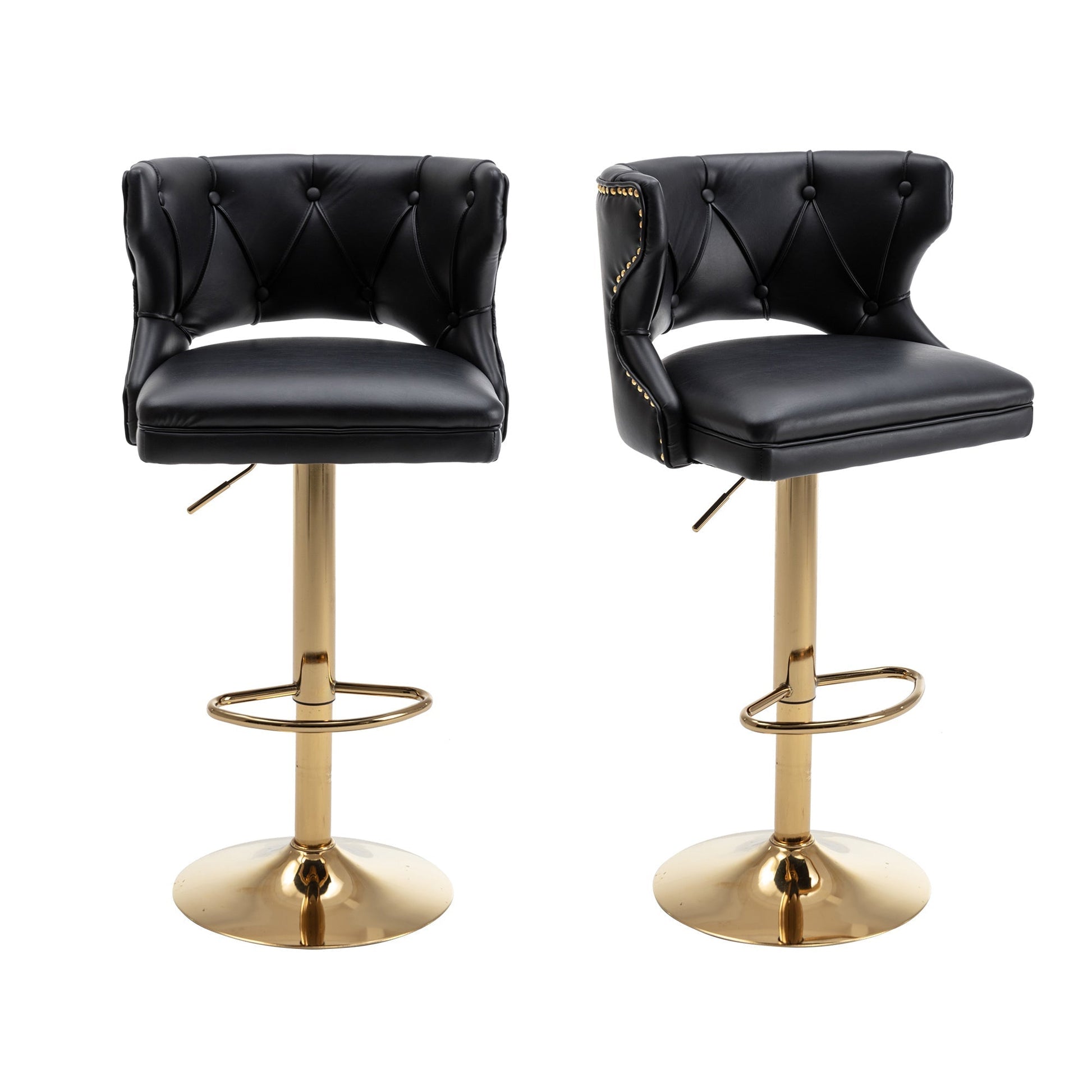 Set of 2 Modern Fashionable Velvet Bar Stools-11