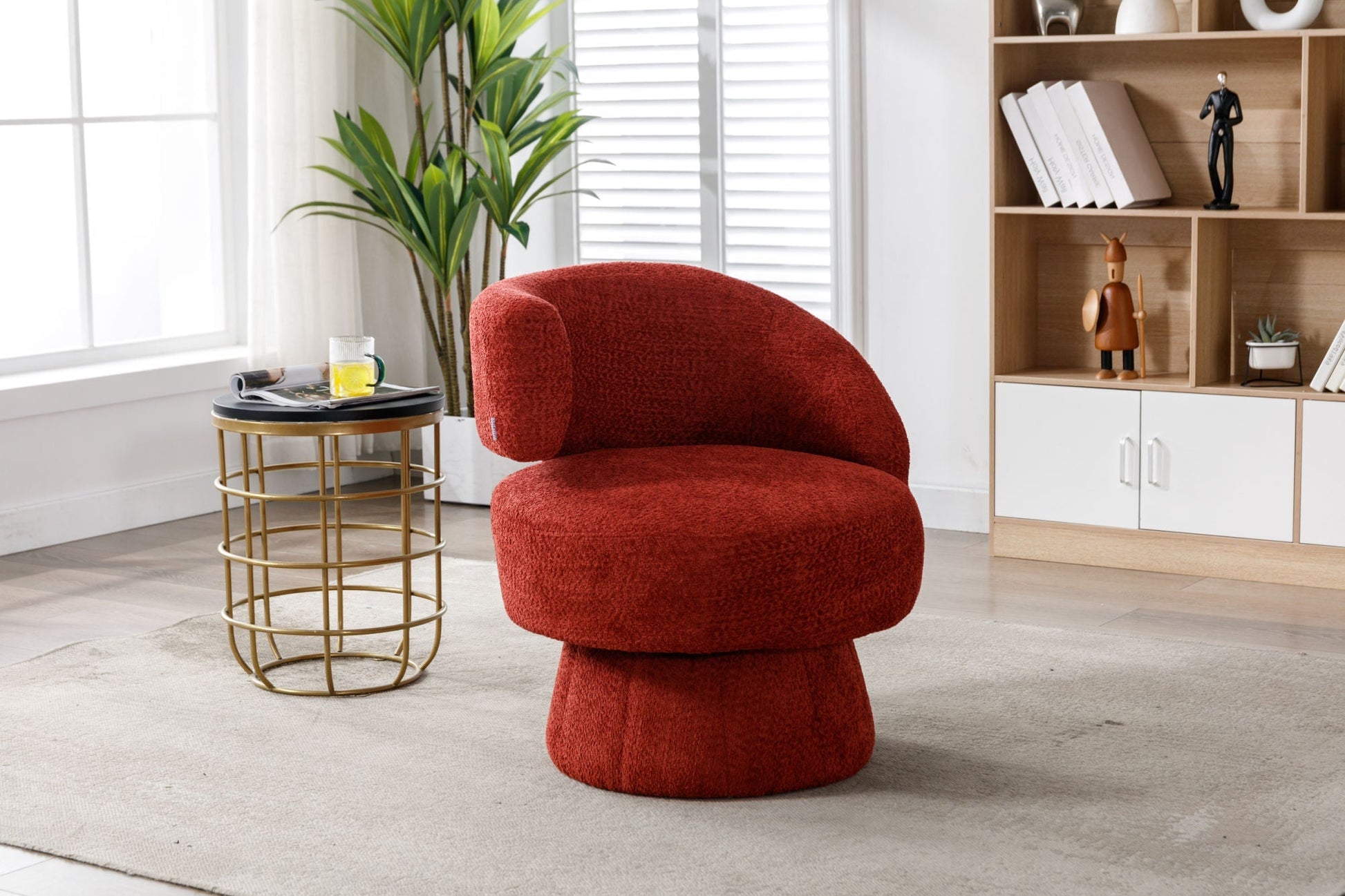 360 Degree Swivel Cuddle Barrel Accent Chairs-2