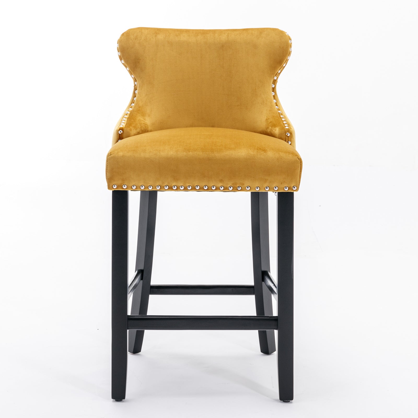 Yellow Velvet Barstool-8