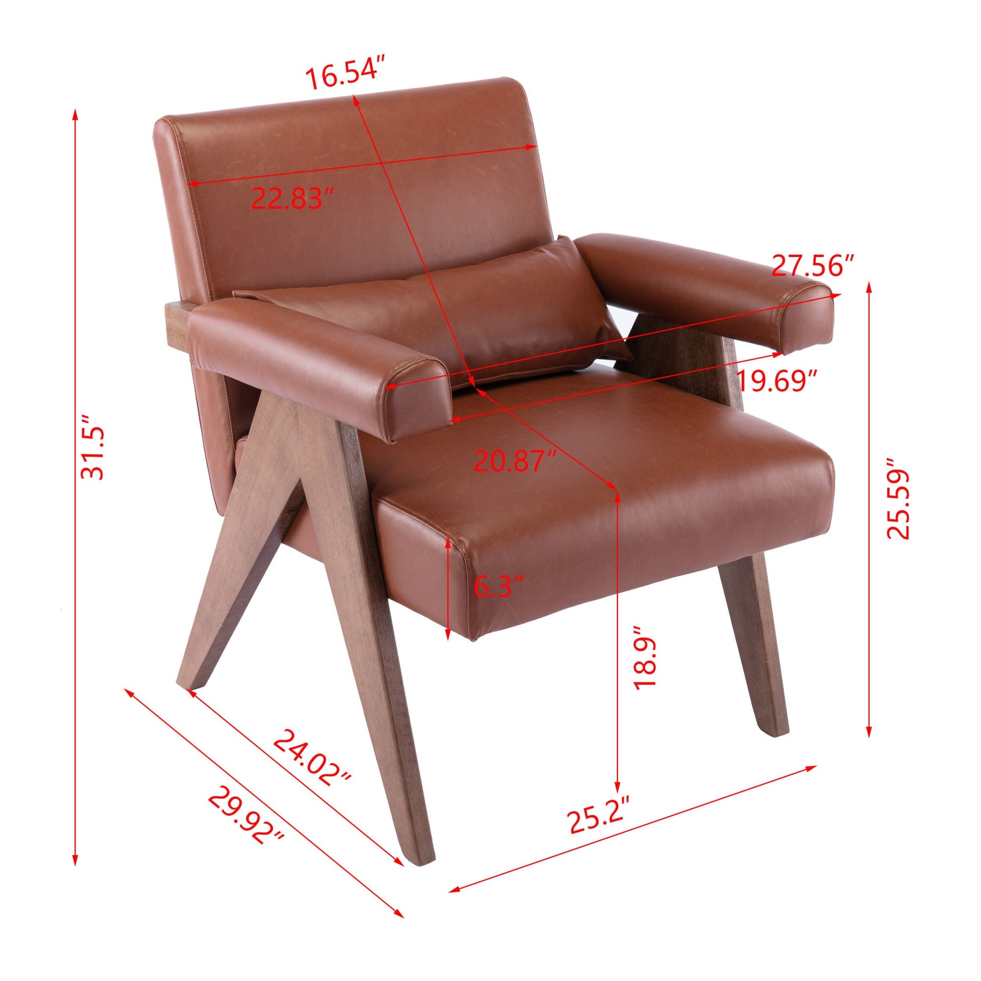 Accent Chair with Walnut finish-10