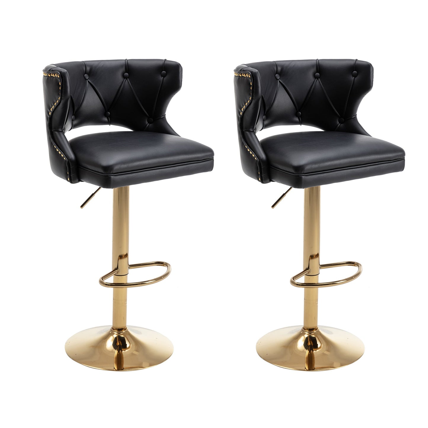 Set of 2 Modern Fashionable Velvet Bar Stools-12