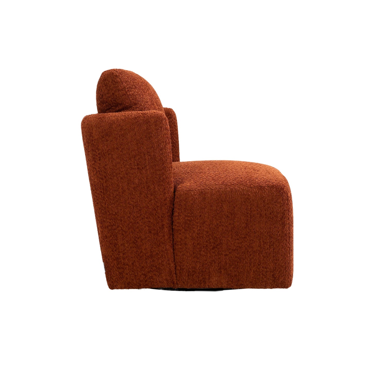 Swivel Barrel Chair, Comfy Round Accent Sofa Chair-7