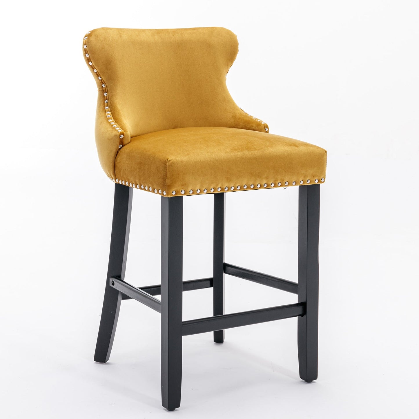 Yellow Velvet Barstool-10