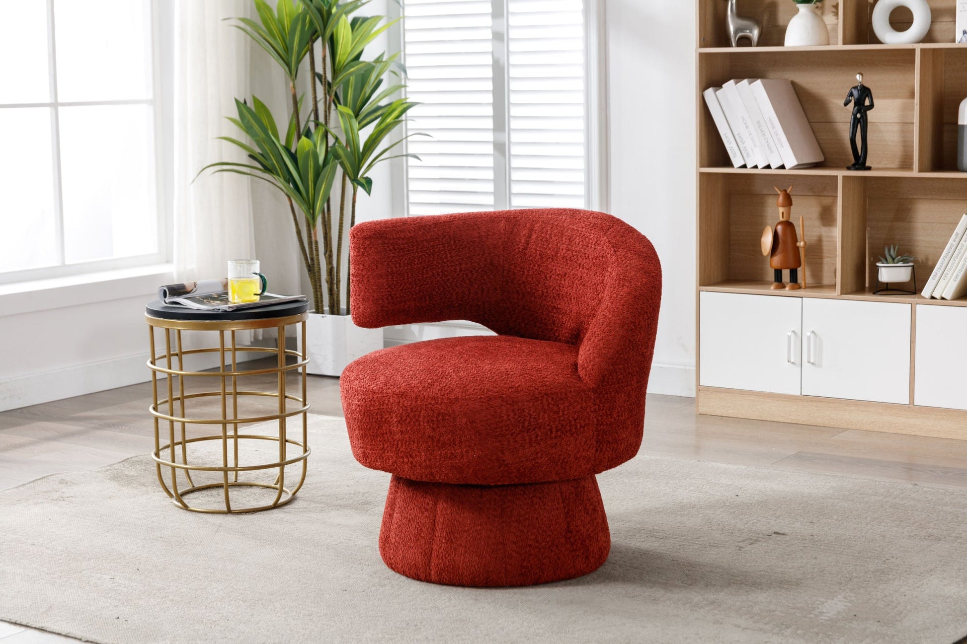 360 Degree Swivel Cuddle Barrel Accent Chairs-4