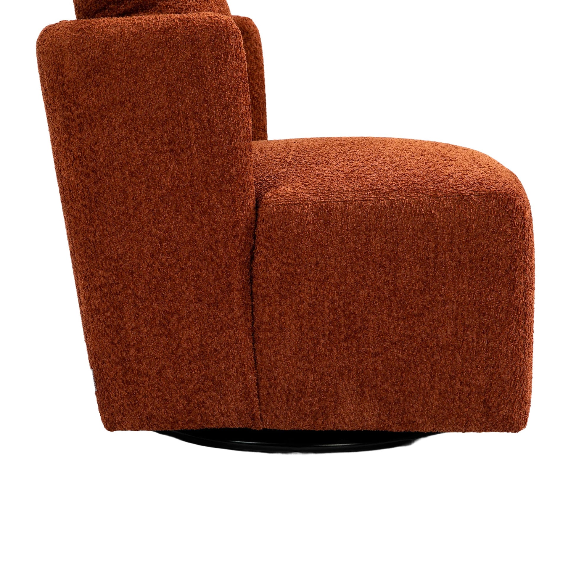 Swivel Barrel Chair, Comfy Round Accent Sofa Chair-9