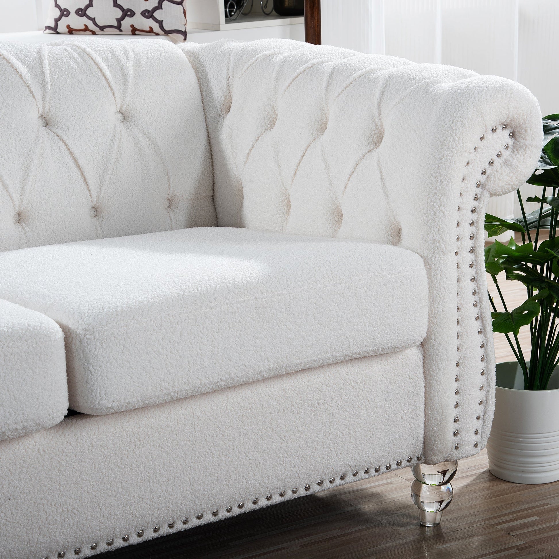 Rolled Arm Chesterfield 3 Seater Sofa-14