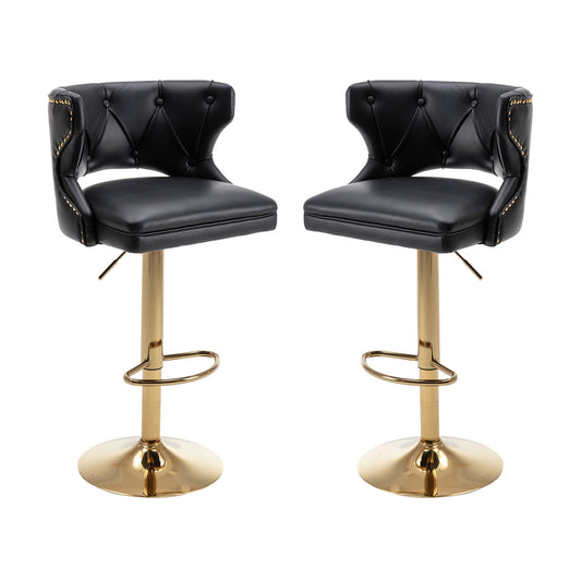 Set of 2 Modern Fashionable Velvet Bar Stools-0