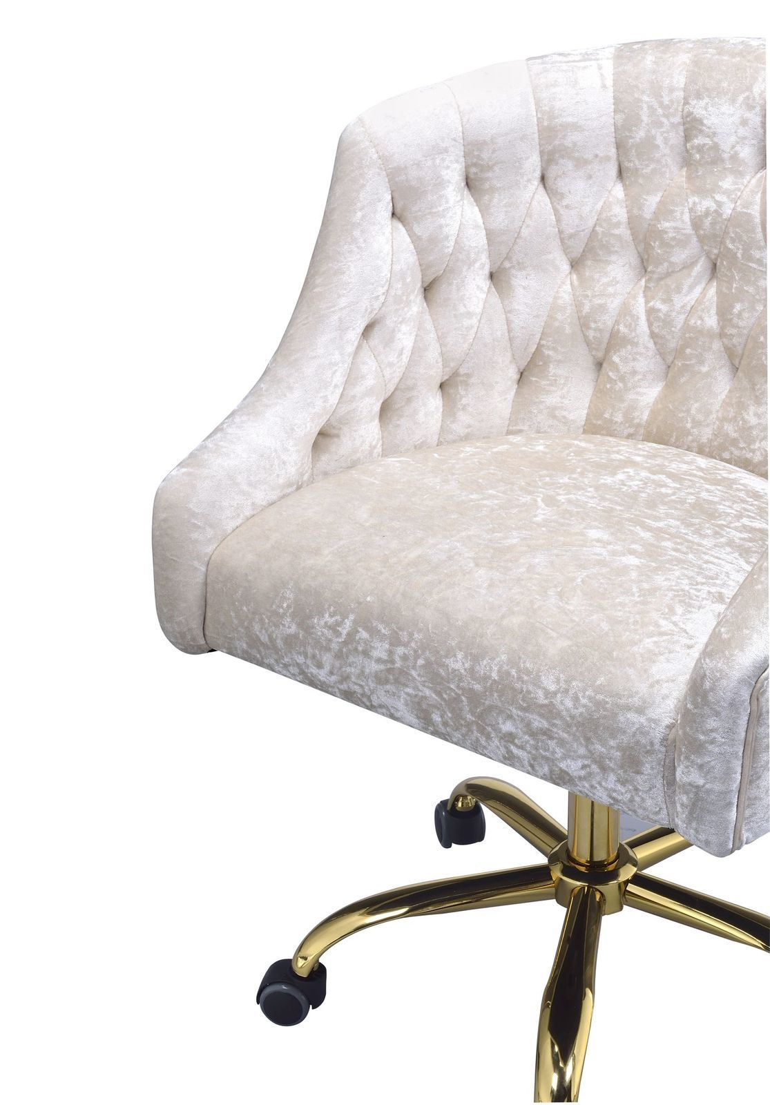 Levian Office Chair in Vintage Cream Velvet & Gold-4