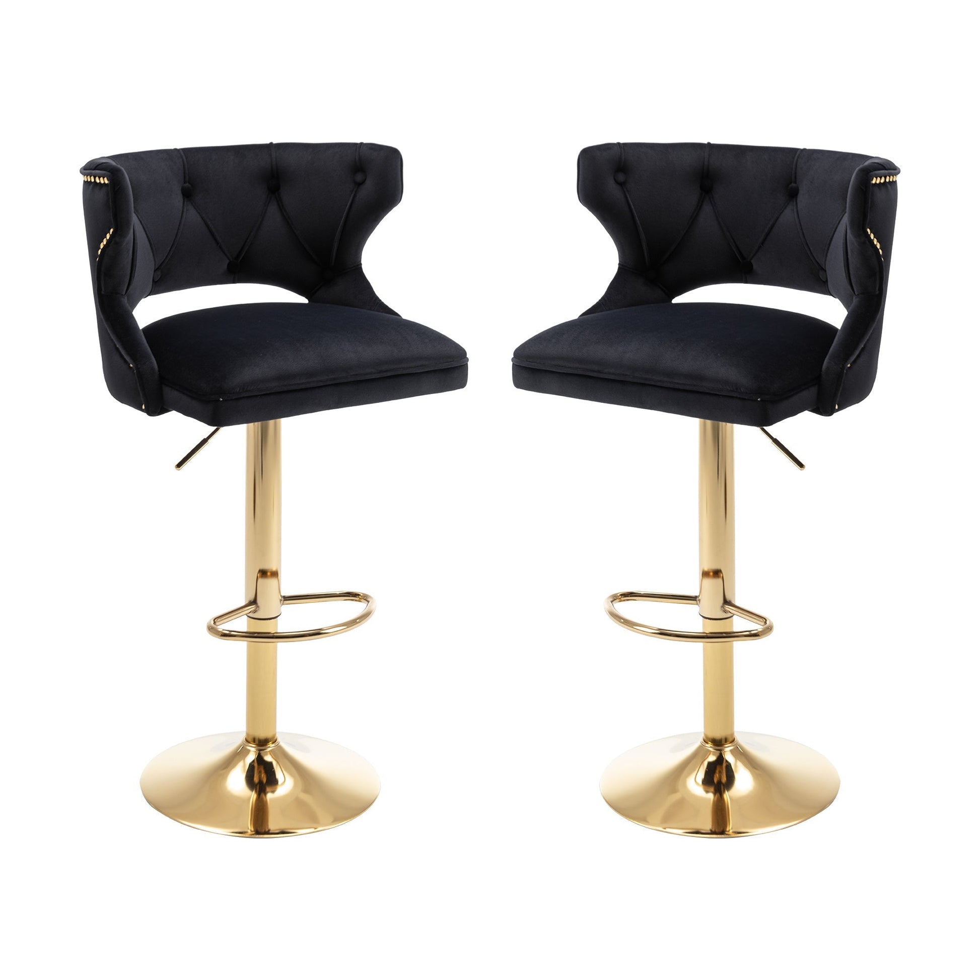 Set of 2 Modern Fashionable Velvet Bar Stools-12