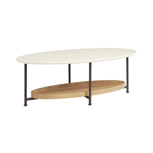 Monte Oval White/Natural Coffee Table-0