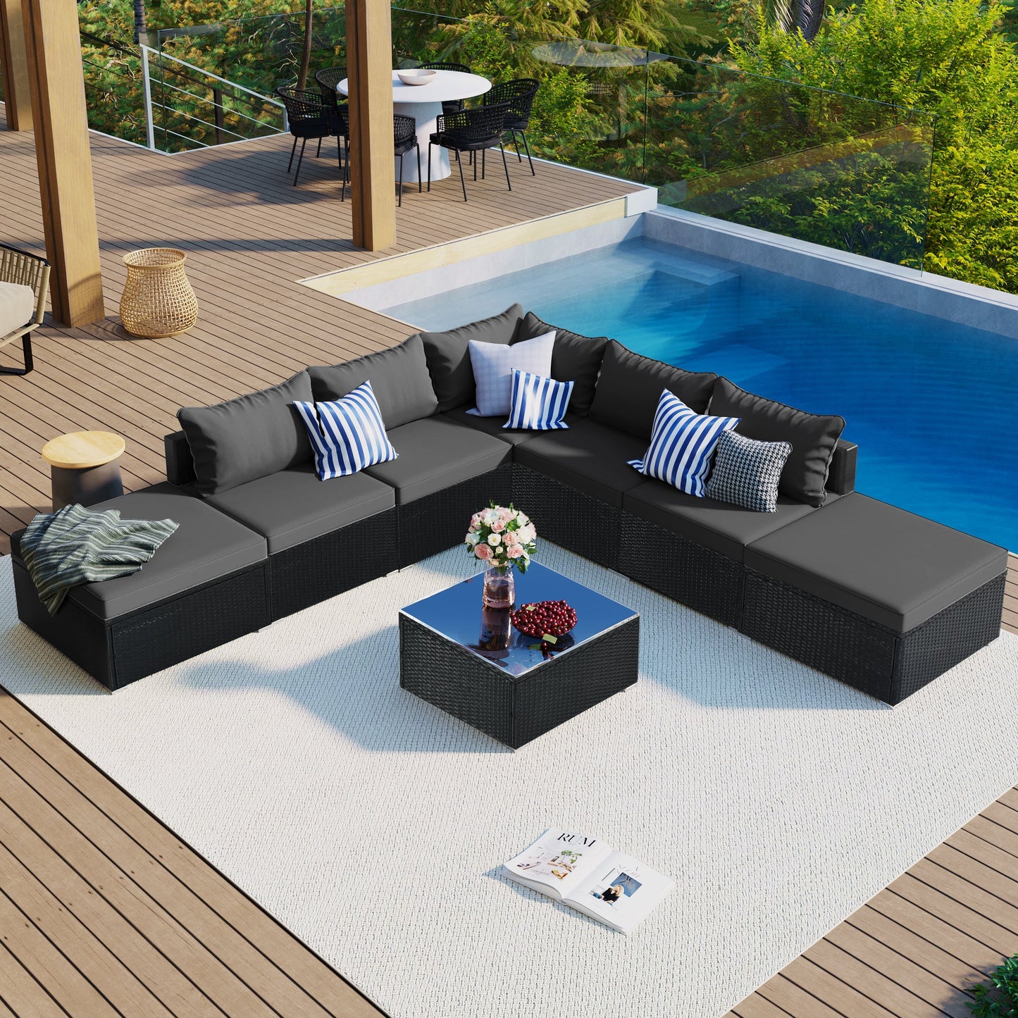 8-Pieces Outdoor Patio Furniture Set-2