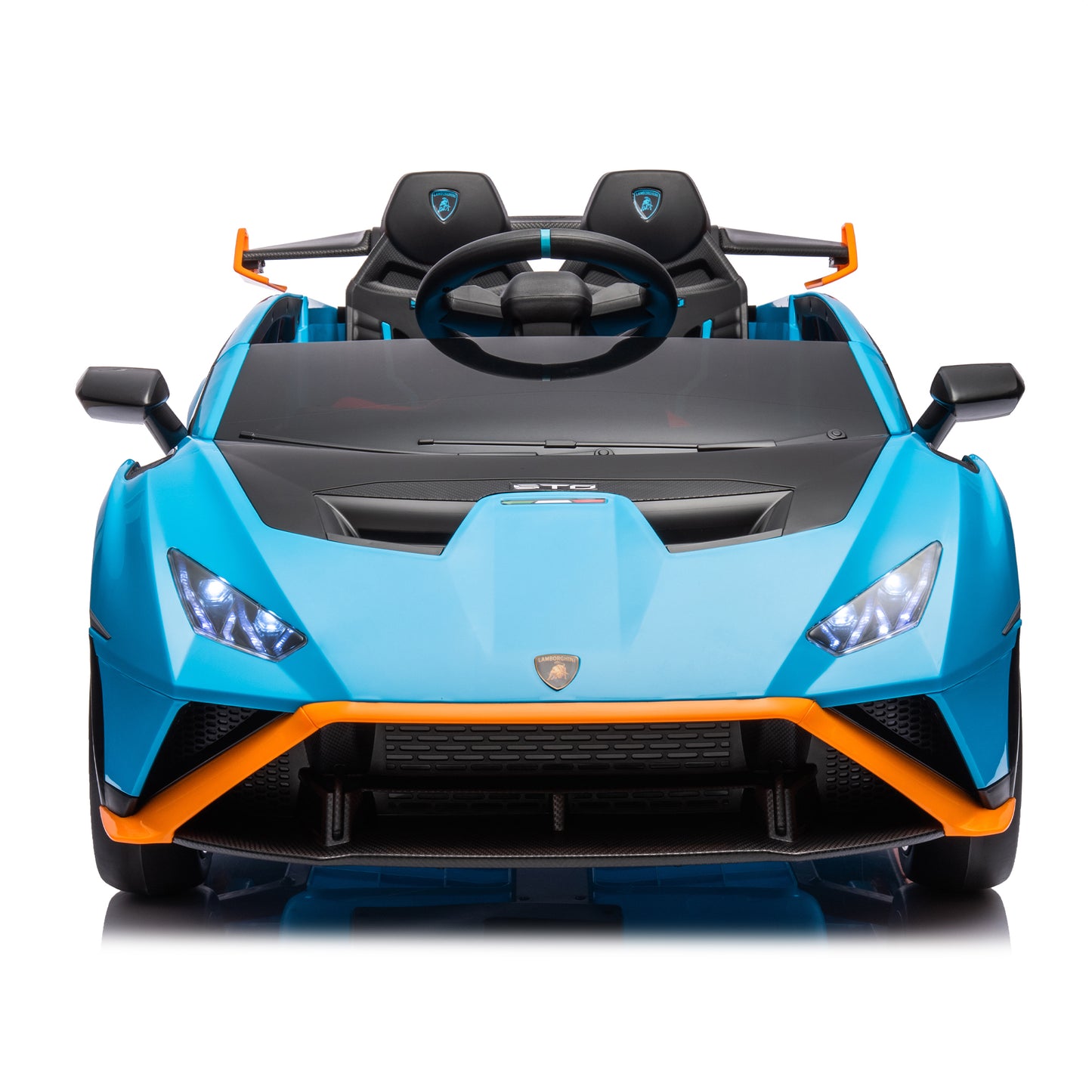 Lamborghini Huracan Sto 24V Kids Electric Ride-On Drift Car: Speeds 1.86-5.59 MPH, Ages 3-8, Foam Front Wheels, 360° Spin, LED Lights, Dynamic Music, Early Learning, USB Port, Drift Feature