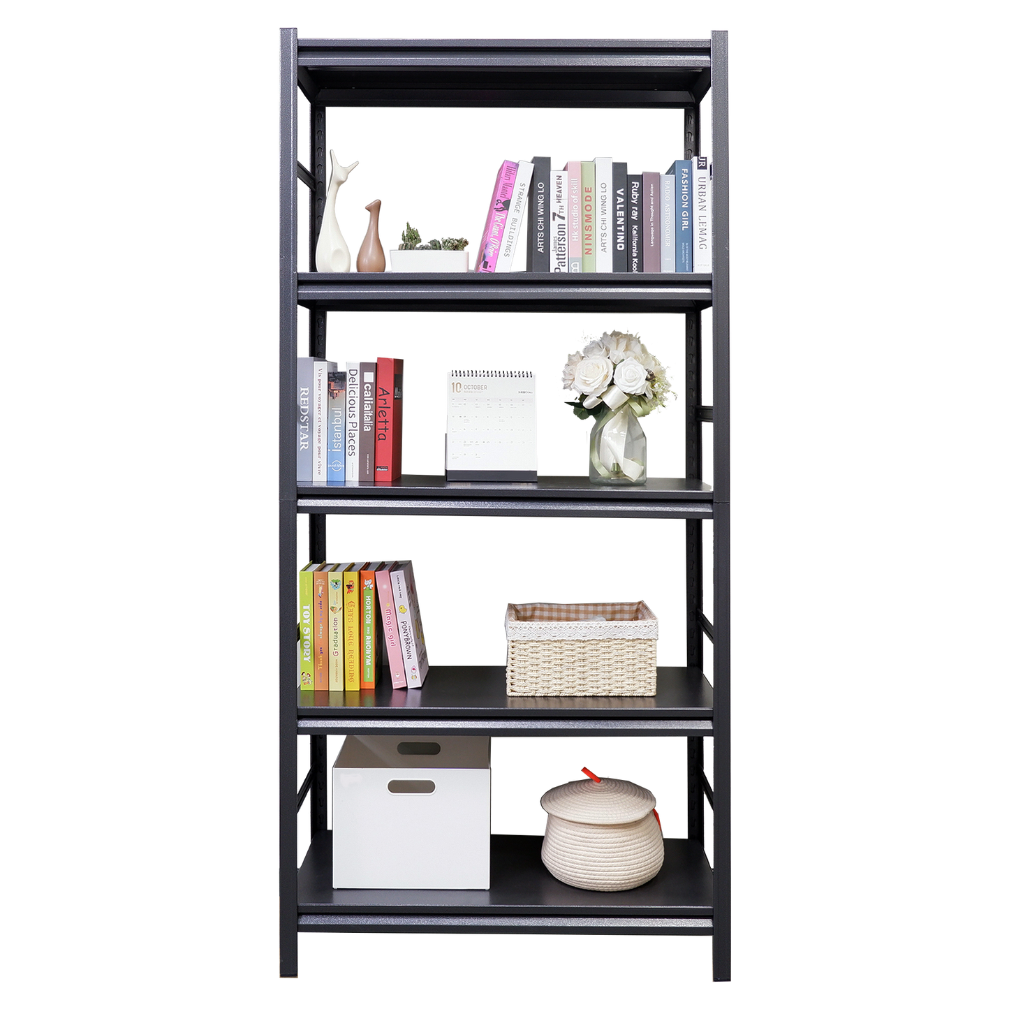 Storage Shelves  5 Tier Heavy Duty Metal Shelving Unit Adjustable Shelving Units and Storage Rack Kitchen Garage Shelf H72 * W35.4 * D15.7