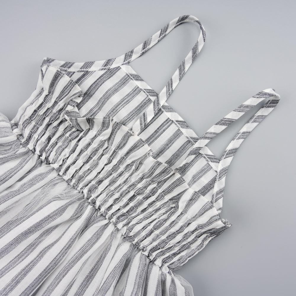 striped-bow-detail-spaghetti-strap-dress