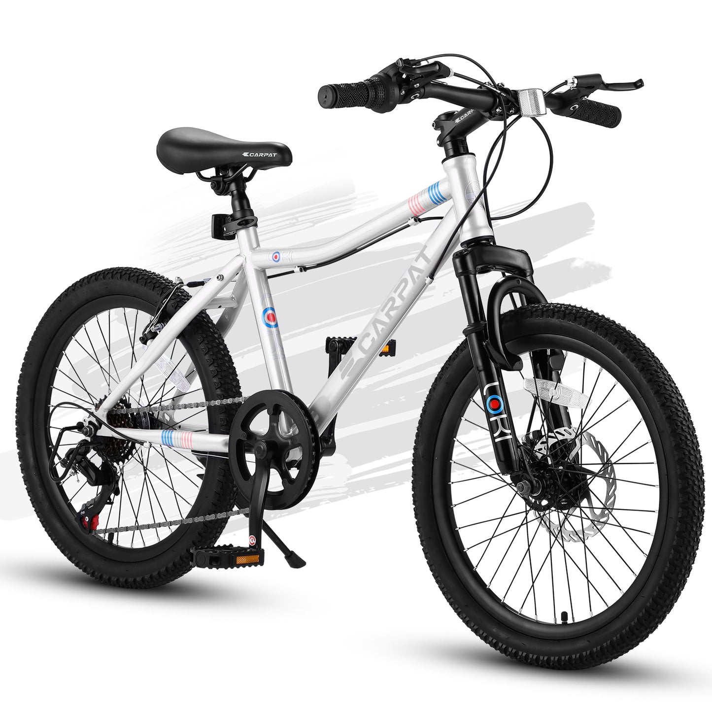 S20101 Ecarpat 20 Inch Kids Bike, Boys Girls Mountain Bike Ages 8-12, 7 Speed Teenager Children Kids' Bicycles, Front Suspension Disc U Brake, 14 Inch Height Steel Frame