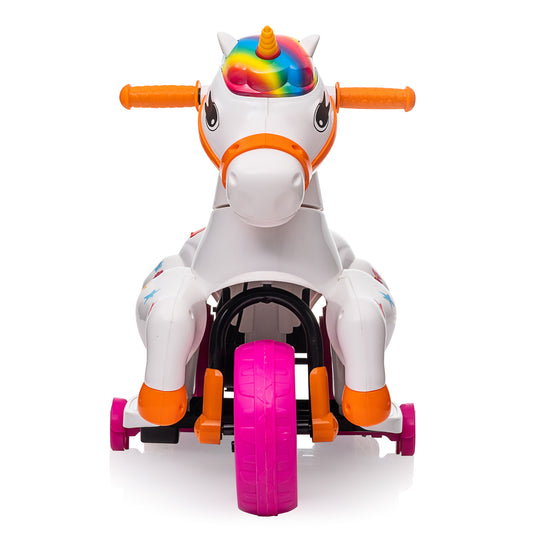 Unicorn stroller,Electric Toy Bike with Training Wheels for Kids 3-6,Colorful