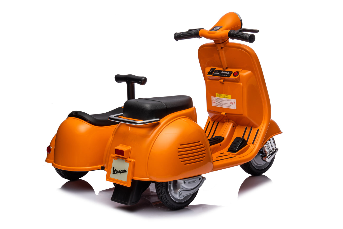 6V LICENSED Vespa Scooter Motorcycle with Side Car for kids, Orange