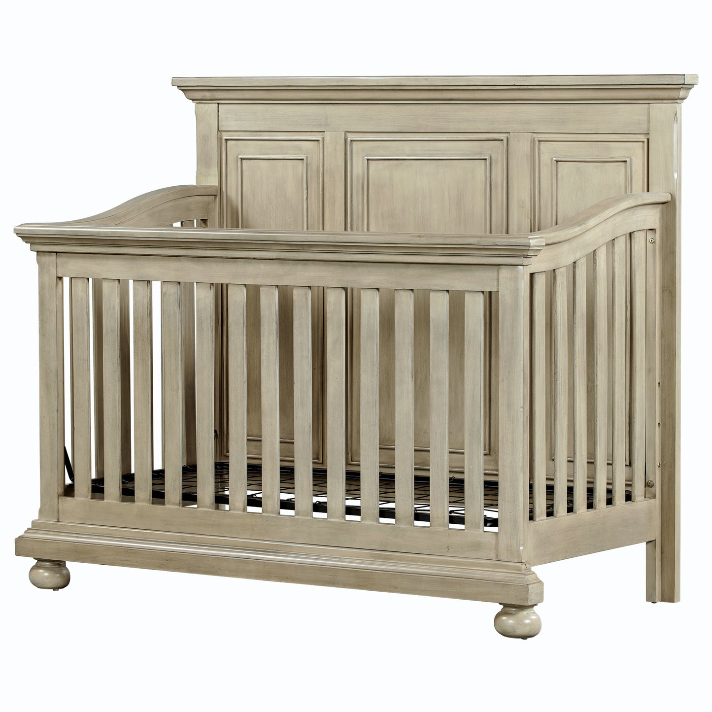 Traditional Farmhouse Style 4-in-1 Full Size Convertible Crib - Converts to Toddler Bed, Daybed and Full-Size Bed, Stone Gray