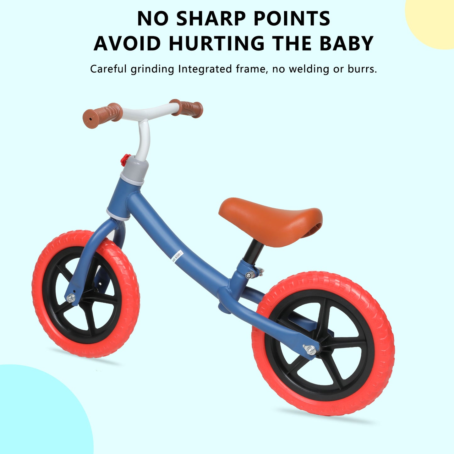 11inch Kids Balance Bike Adjustable Height Carbon Steel & PE Tires for 2-6 Years