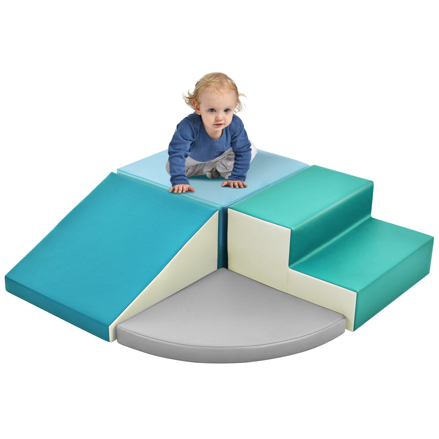 Soft Climb and Crawl Foam Playset, Safe Soft Foam Nugget Block for Infants, Preschools, Toddlers, Kids Crawling and Climbing Indoor Active Play Structure