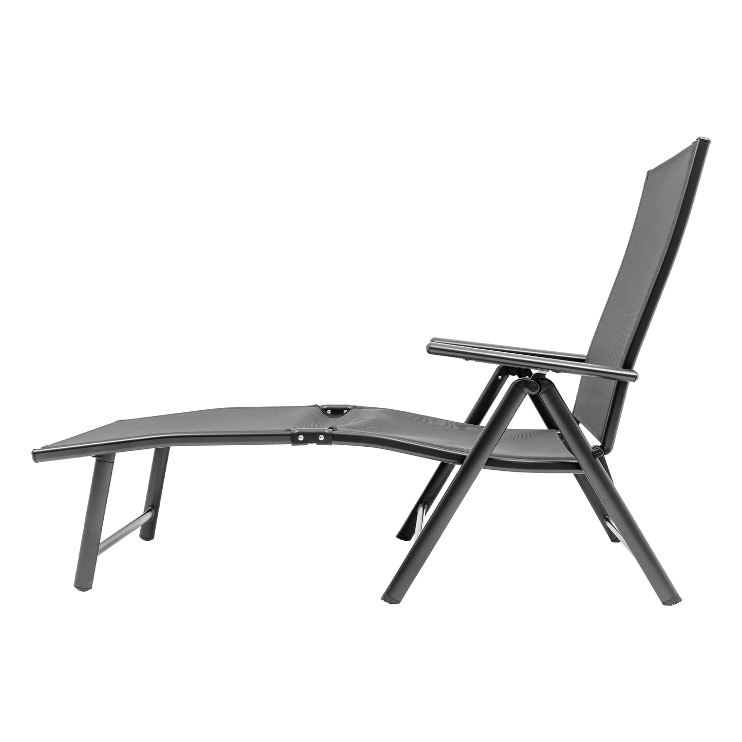 Textilene Outdoor Lounge Chaise Folding Reclining Chair with Adjustable Back1 piece