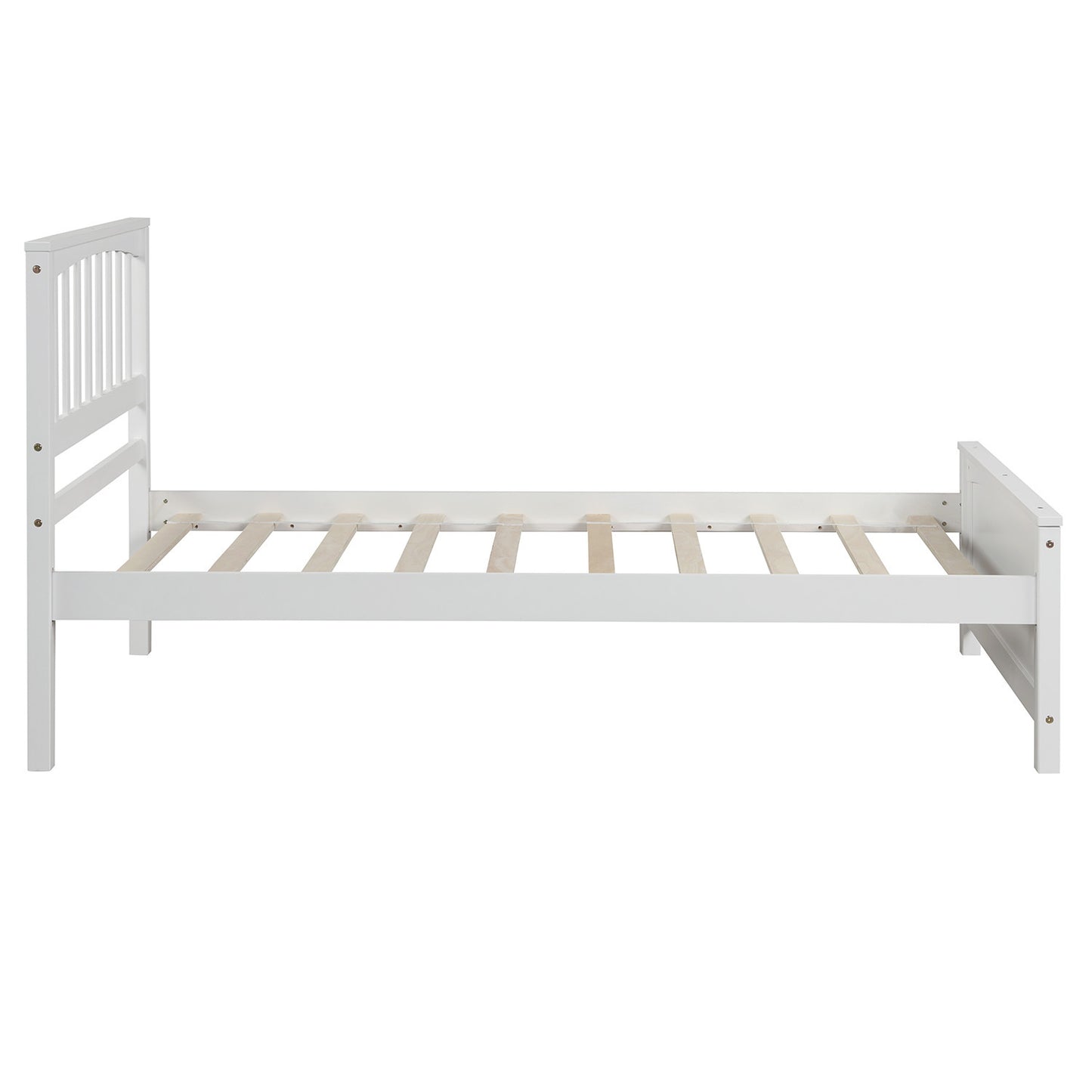 Wood Platform Bed Twin size Platform Bed, White(Old Sku:WF190776AAK  Less two center support legs)