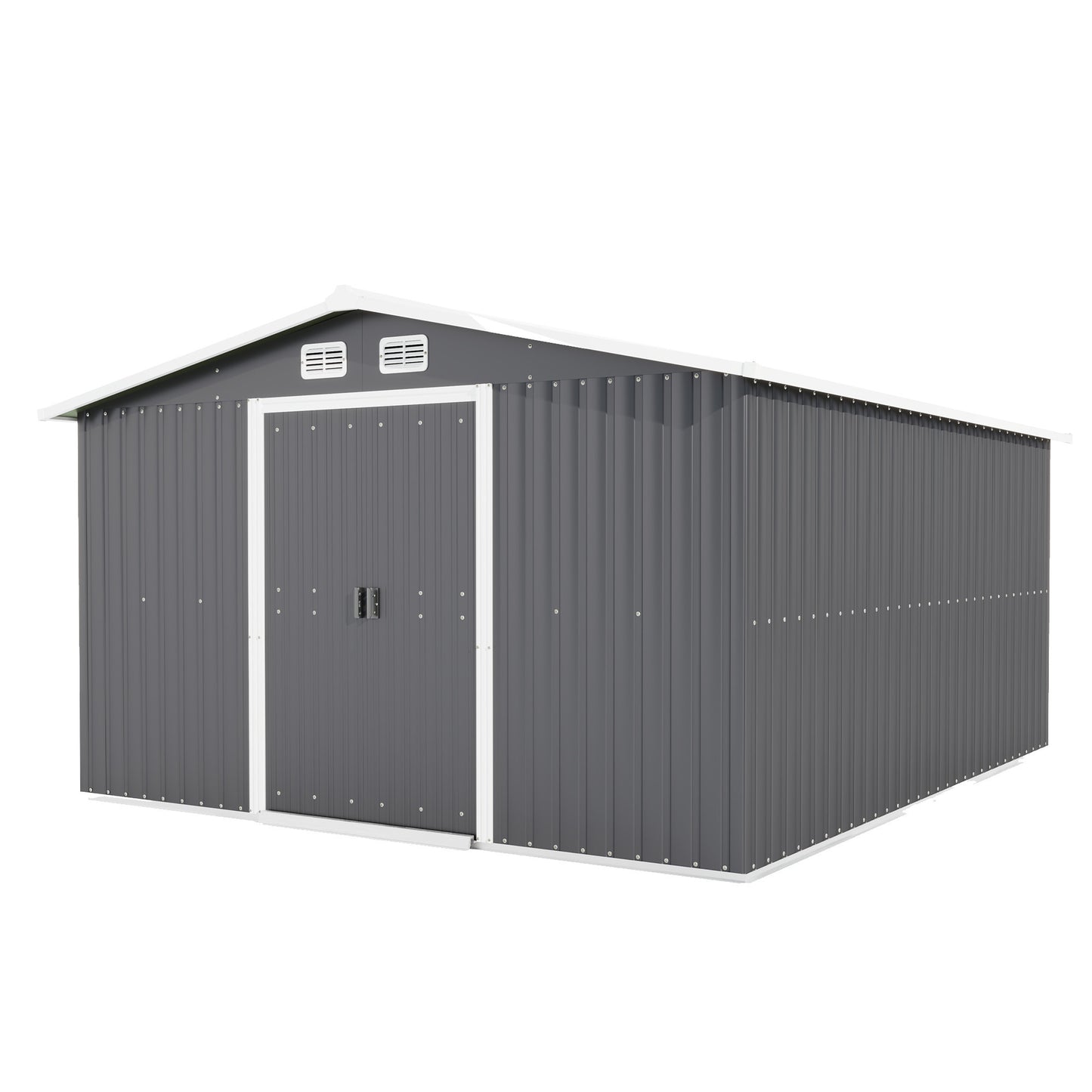 Patio, Lawn & Garden,Metal Outdoor Storage Shed 10FT x 8FT, Clearance with Lockable Door Metal Garden Shed Steel Anti-Corrosion Storage House Waterproof Tool Shed for Backyard Patio, Lawn and Garden