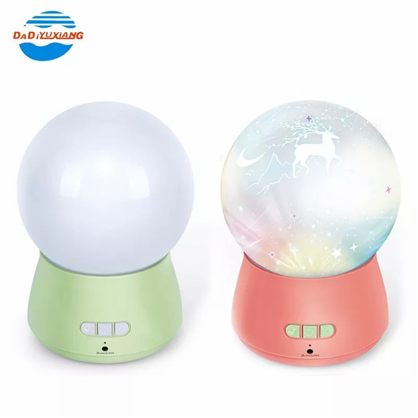 Cmgb LED Night Light, 360 Degree Rotating Baby Music Projector Night Light, Kids Sleep Light Green