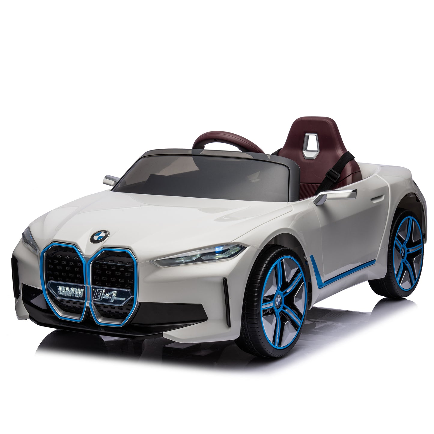 Licensed BMW I4,12v Kids ride on car 2.4G W/Parents Remote Control,electric car for kids,Three speed adjustable,Power display, USB,MP3 ,Bluetooth,LED light,Two-point safety belt,story