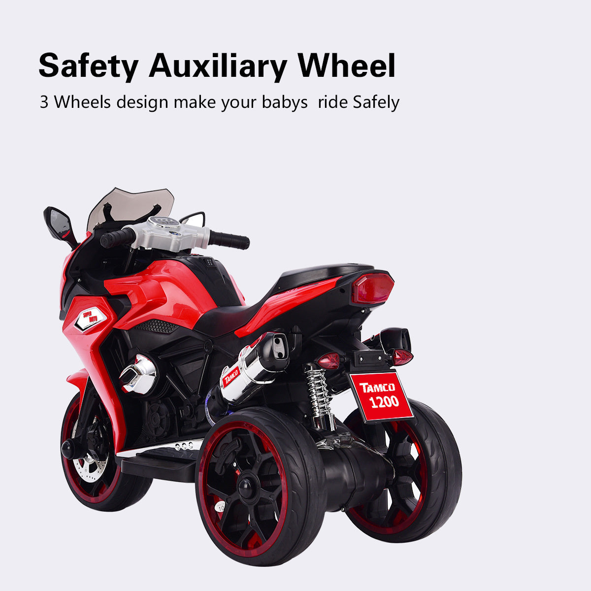 TAMCO 12V Kids Electric motorcycle ,ride on motorcycle,Three lighting wheels Kids electric toys BoysGirls Motorcycle, Children Battery Motor Bikes Rechargeable 3 Wheels Ride on  Electric Motorcycle