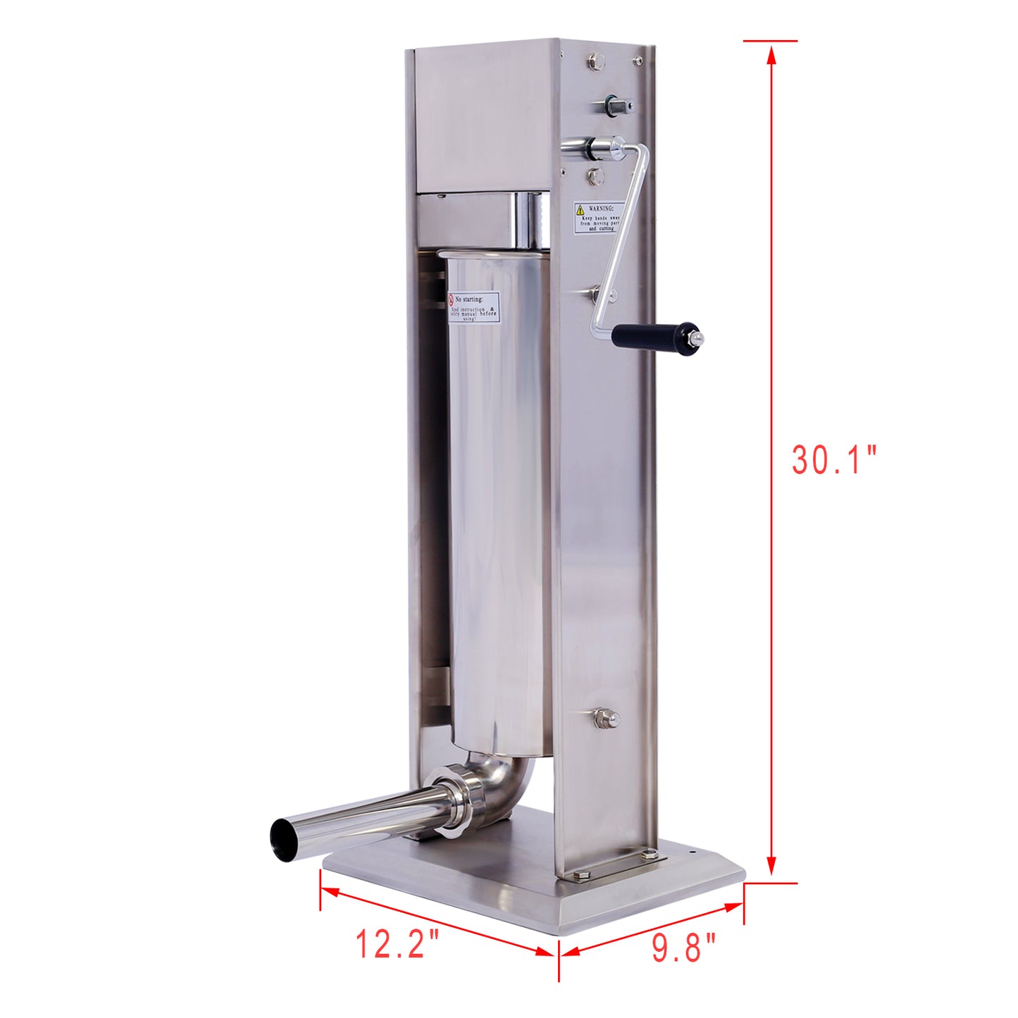 Stainless Steel Commercial Sausage Stuffer,Dual Speed Vertical Sausage Maker 15LB/7L, Meat Filler with 4 Stuffing Tubes