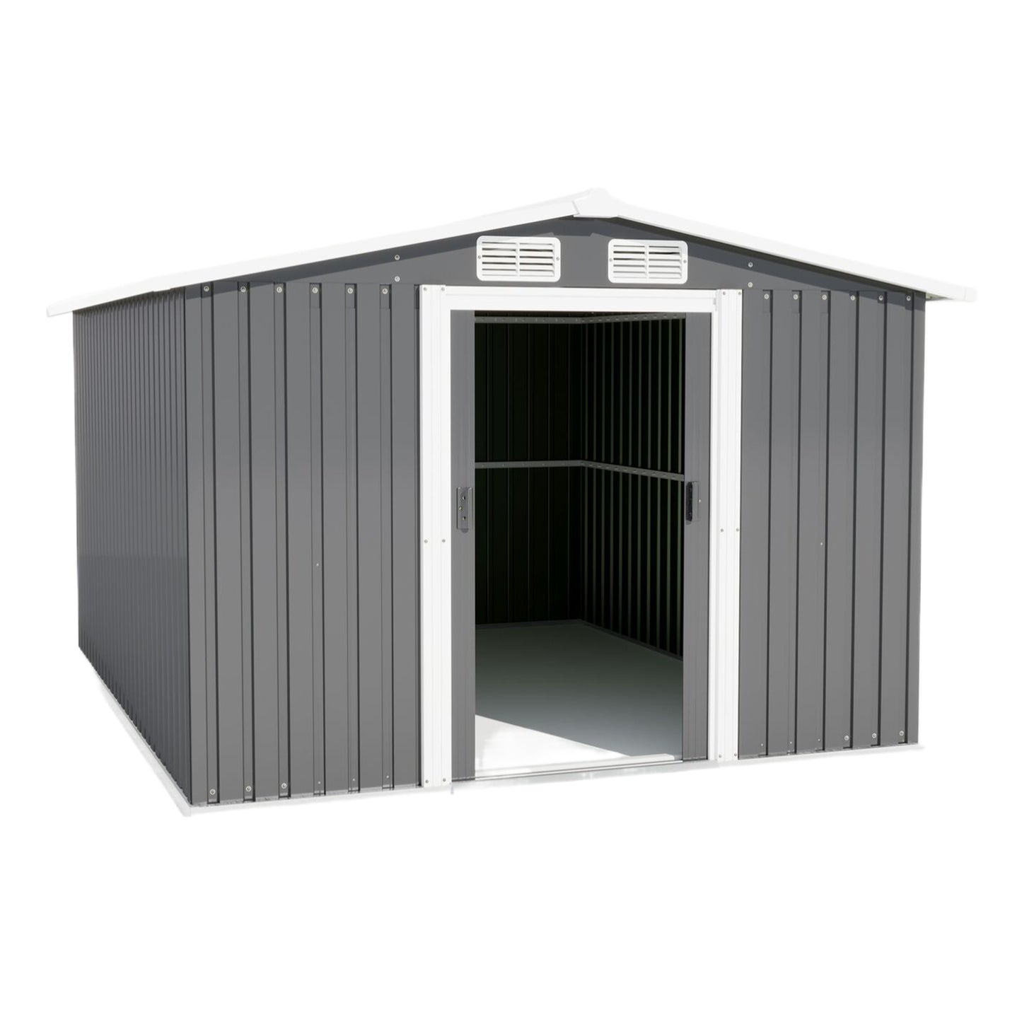 Patio, Lawn & Garden,Metal Outdoor Storage Shed 10FT x 8FT, Clearance with Lockable Door Metal Garden Shed Steel Anti-Corrosion Storage House Waterproof Tool Shed for Backyard Patio, Lawn and Garden