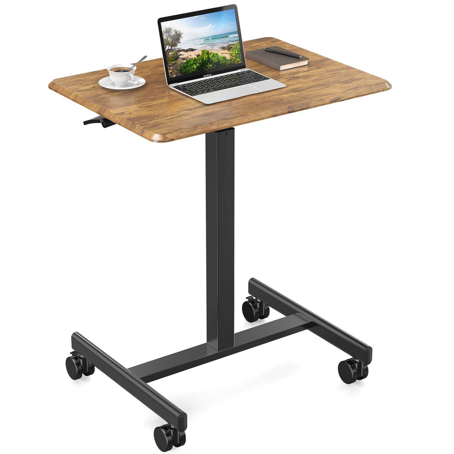 Sweetcrispy Small Mobile Rolling Standing Desk Rolling Desk Laptop Computer Cart for Home